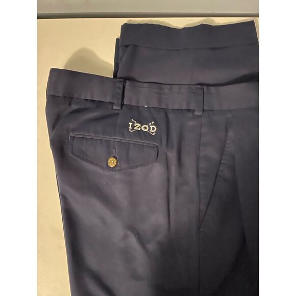 IZOD Men’s Pleated Navy Classic Fit Dress Pants 36x 29.5” - Picture 1 of 3